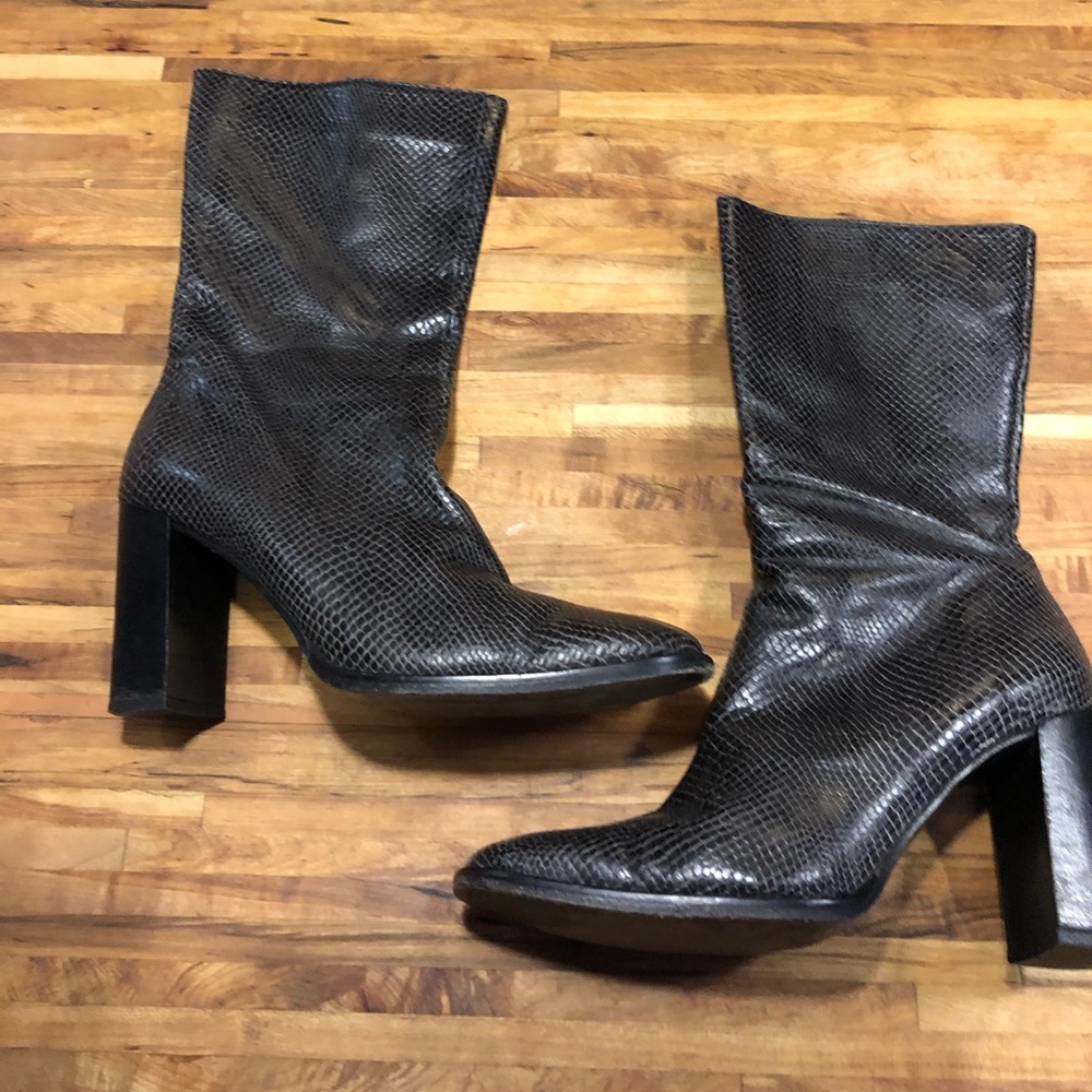 J Crew Snake skin boots 9